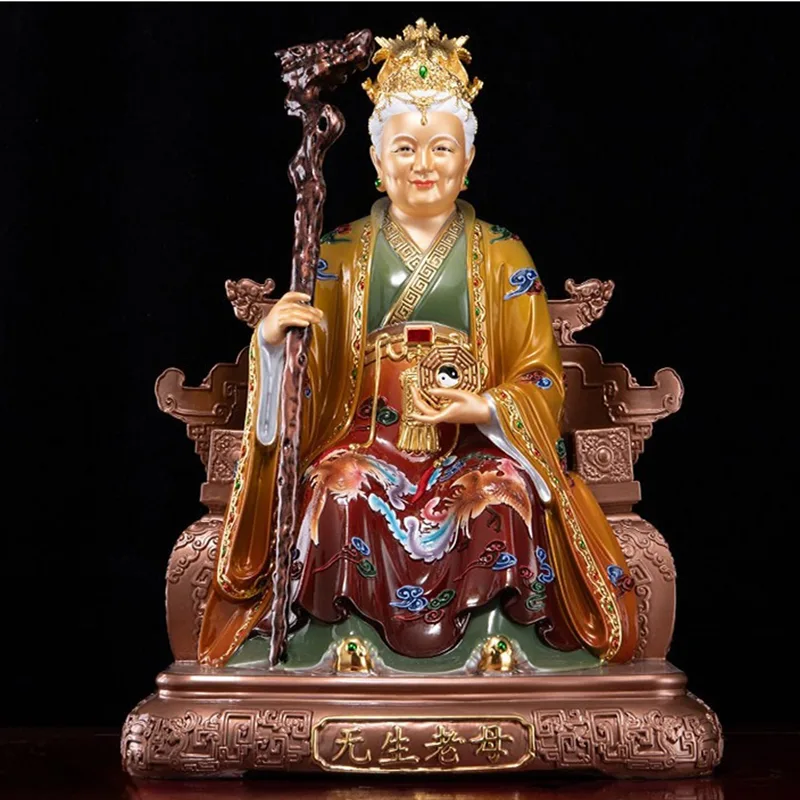 황동 도교 여신 리샨 라오무 동상