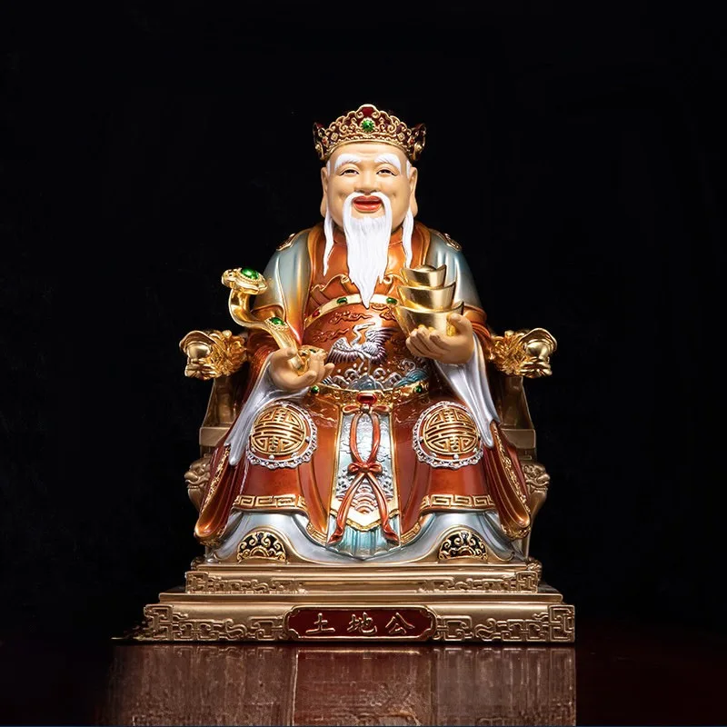 럭셔리 금박 다색 Fude Zhengshen Tu Di Gong 동상