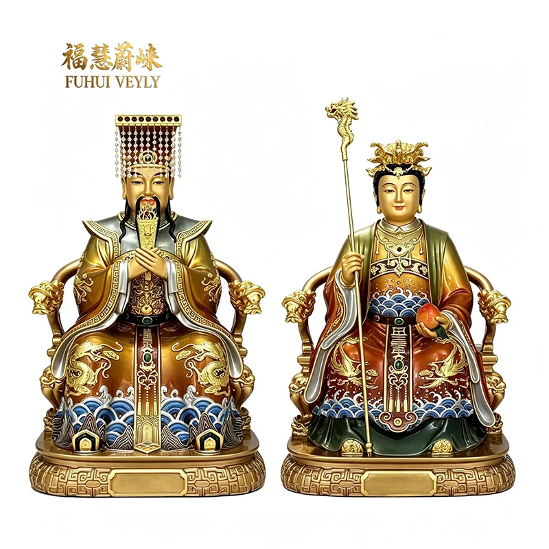 다색 금박 Yuhuang Wangmu 동상